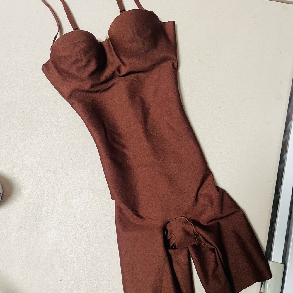 SKIMS Chocolate Strapless Dress